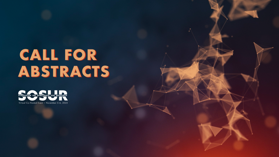 Abstract geometric background with the text "CALL FOR ABSTRACTS". Below, "SOSUR" and details of a virtual symposium scheduled for November 5-6, 2025.
